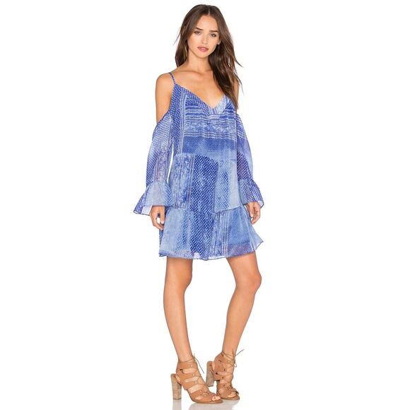 Rory Beca Whim Dress Blue Print Boho Women’s Size L - Picture 3 of 8
